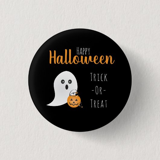 Trick or Treat Happy Halloween Ghost Spooky Button (Vorderseite)