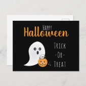 Trick or Treat Happy Halloween Ghost Spooky Postkarte (Vorne/Hinten)
