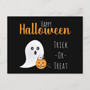 Trick or Treat Happy Halloween Ghost Spooky Postkarte