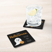 Trick or Treat Happy Halloween Ghost Spooky Rechteckiger Pappuntersetzer (Vor Ort)