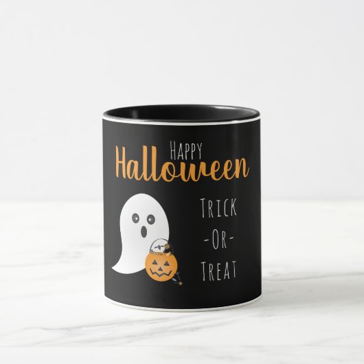 Trick or Treat Happy Halloween Ghost Spooky Tasse (Zentrum)