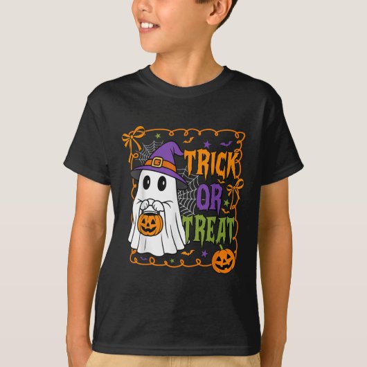 Trick Or Treat Happy Halloween Pumpkin Ghost Boy G T-Shirt (Vorderseite)
