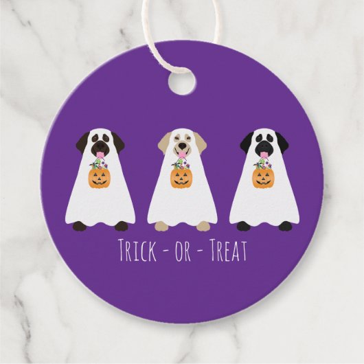 Trick or Treat Labrador Retriever Ghost Hunde Geschenkanhänger (Vorderseite)