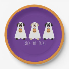 Trick or Treat Labrador Retriever Ghost Hunde Pappteller