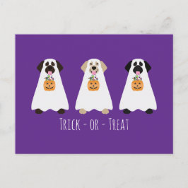 Trick or Treat Labrador Retriever Ghost Hunde Postkarte