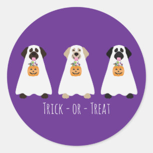 Trick or Treat Labrador Retriever Ghost Hunde Runder Aufkleber