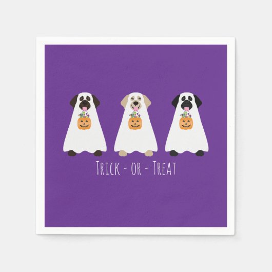 Trick or Treat Labrador Retriever Ghost Hunde Serviette (Vorderseite)