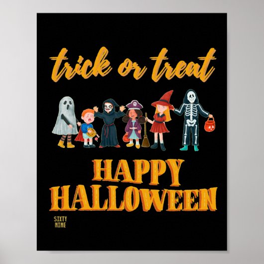 "TRICK OR TREAT" lustig Poster (Vorne)