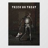 Trick or Treat. Man dressed as skeleton Fensteraufkleber (Blatt)