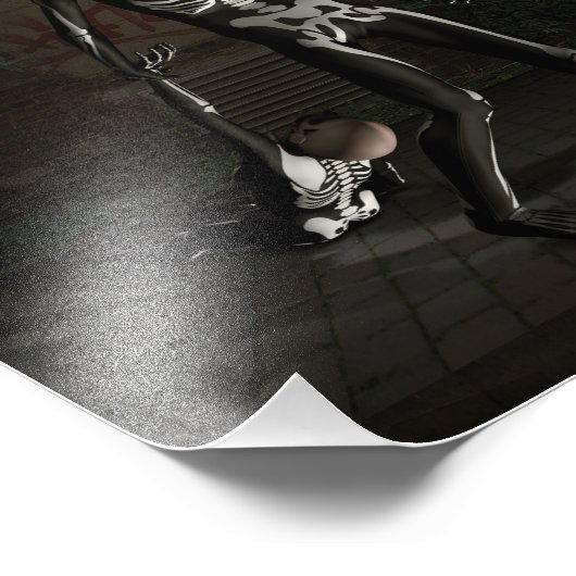 Trick or Treat. Man dressed as skeleton Fotodruck (Ecke)