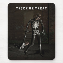 Trick or Treat. Man dressed as skeleton Mousepad
