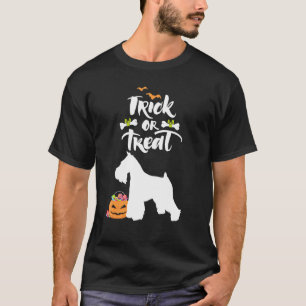 Trick or Treat Miniature Schnauzer Hund Halloween  T-Shirt