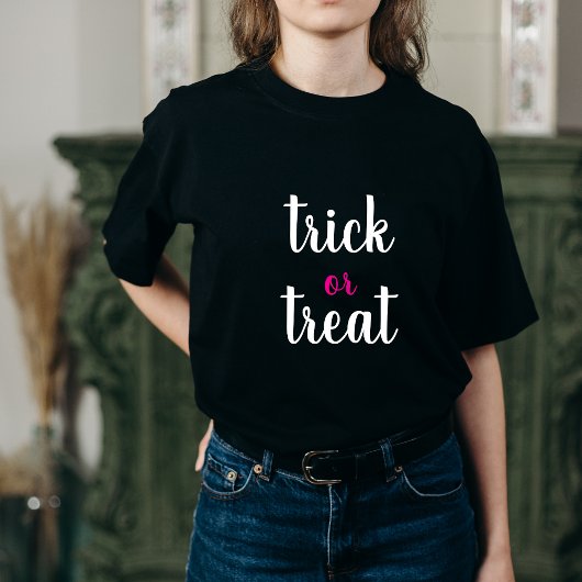 Trick or Treat Modern Script Women's Halloween  Tri-Blend Shirt