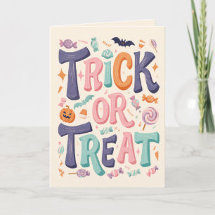 Trick or Treat Pastel Halloween Karte