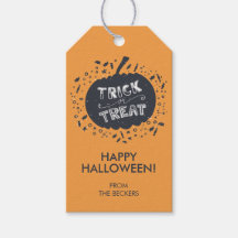 Trick or Treat Pumpkin Halloween-Geschenk-Tag