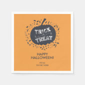 Trick or Treat Pumpkin Halloween Paper Napkin Serviette (Vorderseite)