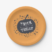 Trick or Treat Pumpkin Halloween Papierplatte Pappteller (Vorderseite)