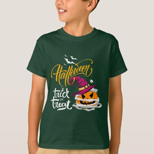 Trick or Treat Pumpkin Halloween T - Shirt (Vorderseite)