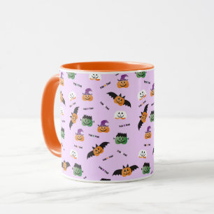 Trick or Treat Pumpkin Kürbislaterne Lila Tasse