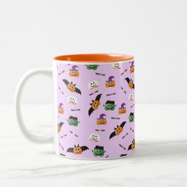Trick or Treat Pumpkin Kürbislaterne Lila Tasse