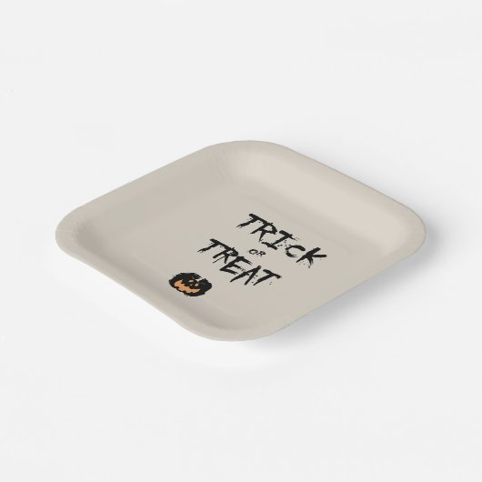 Trick or treat pumpkin pappteller (Gewinkelt)