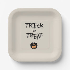 Trick or treat pumpkin pappteller