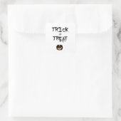 Trick or treat pumpkin quadratischer aufkleber (Tasche)