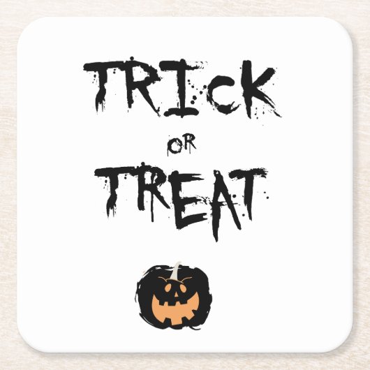 Trick or treat pumpkin rechteckiger pappuntersetzer (Vorderseite)