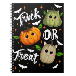 Trick or treat pumpkins Spiral Fotonotizbuch Notizblock
