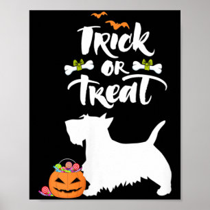 Trick-or-Treat-Scottie Schottischer Terrier Hund D Poster
