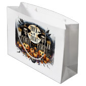 Trick or Treat Skeletons & Pumpkins Halloween Große Geschenktüte (Rückseite Schrägansicht)