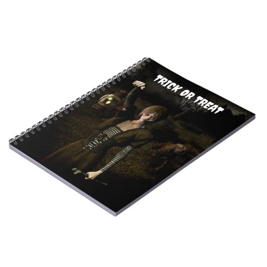 Trick or Treat. Thin female carrying lamp Notizblock (Linke Seite)