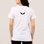 Trick or Treat Typographic Brush Script Pumpkin Tri-Blend Shirt (Rückseite)