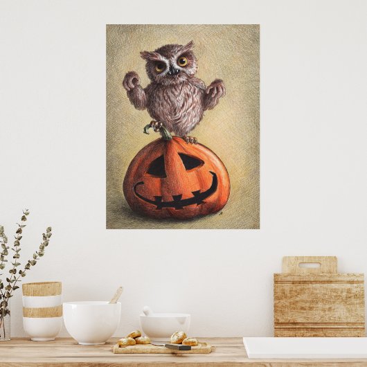 "Trick or Treat" Vampire Owl Poster (Küche)