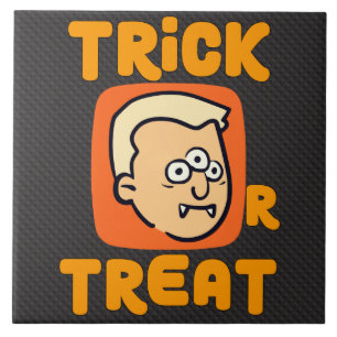 Trick Or Treat - Vampirzeichnung Halloween Fliese