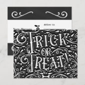 Trick or Treat Vintage-Kreideknochen Halloween Postkarte (Vorne/Hinten)