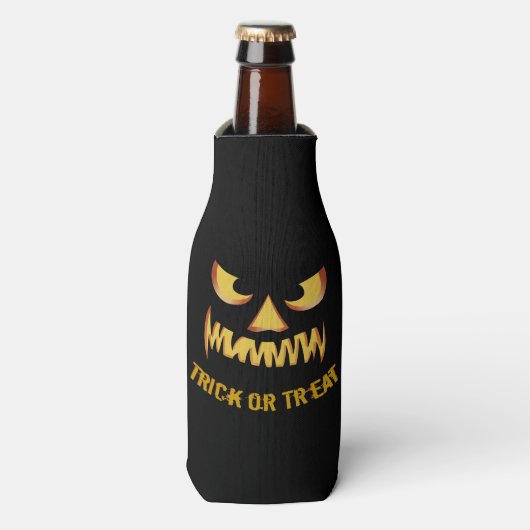 Trick or Treat with Pumpkin Face Flaschenkühler (Flaschenvorderseite)
