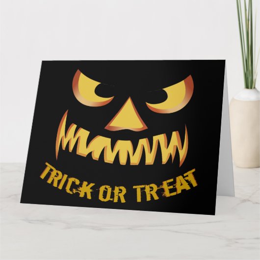 Trick or Treat with Pumpkin Face Karte (Vorderseite)