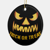 Trick or Treat with Pumpkin Face Keramikornament (Links)