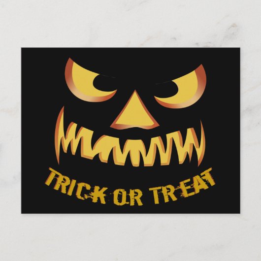Trick or Treat with Pumpkin Face Postkarte (Vorderseite)