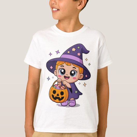Trick-or-Treater Kids T-Shirt | Kawaii Halloween (Vorderseite)