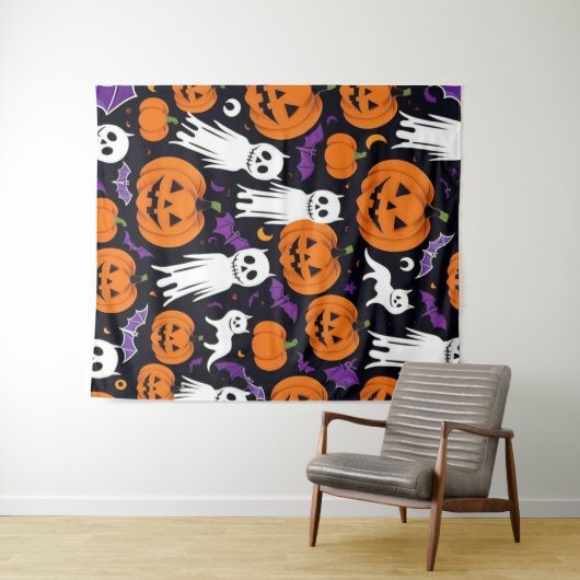 Trick-or-Treating Wandteppich (Beispiel (Horizontal))