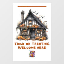 "Trick or Treating Welcome Here" Banner