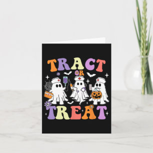 Trick or Treatment Nurse Funny Ghost Women Hallowa Karte