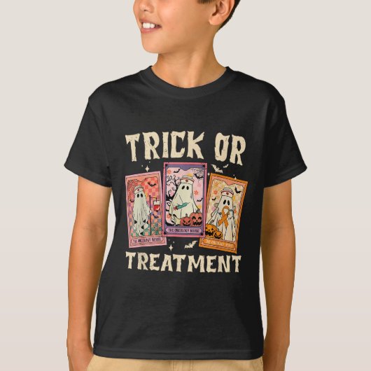 Trick Or Treatment Oncology Nurse Tarot Card Hallo T-Shirt (Vorderseite)