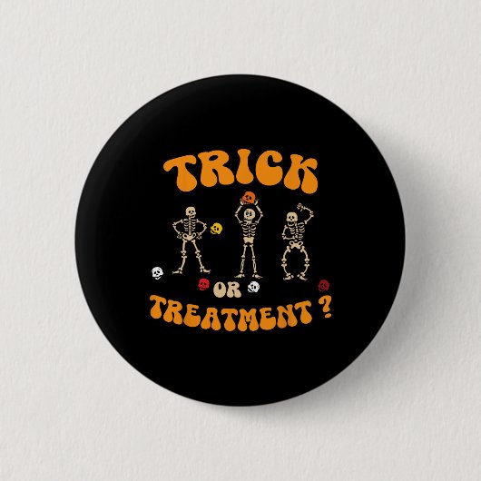 Trick or Treatment Physical Therapy Skeleton Pt Ha Button (Vorderseite)