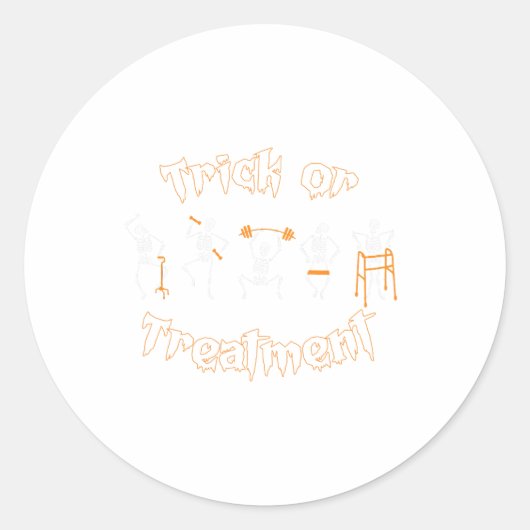 Trick or Treatment Pt Physical Therapist H Runder Aufkleber (Vorderseite)