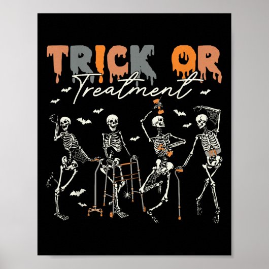 Trick Or Treatment Pt Physical Therapy Therapist H Poster (Vorne)