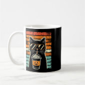 Trick or Tree Black Cat Hipster Funny Halloween B Kaffeetasse (Links)