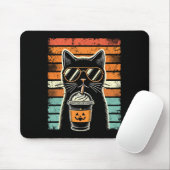 Trick or Tree Black Cat Hipster Funny Halloween B Mousepad (Mit Mouse)